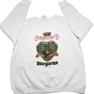 Vintage Schumacher's Biergarten Munich Germany Crewneck Sweatshirt Men's Large